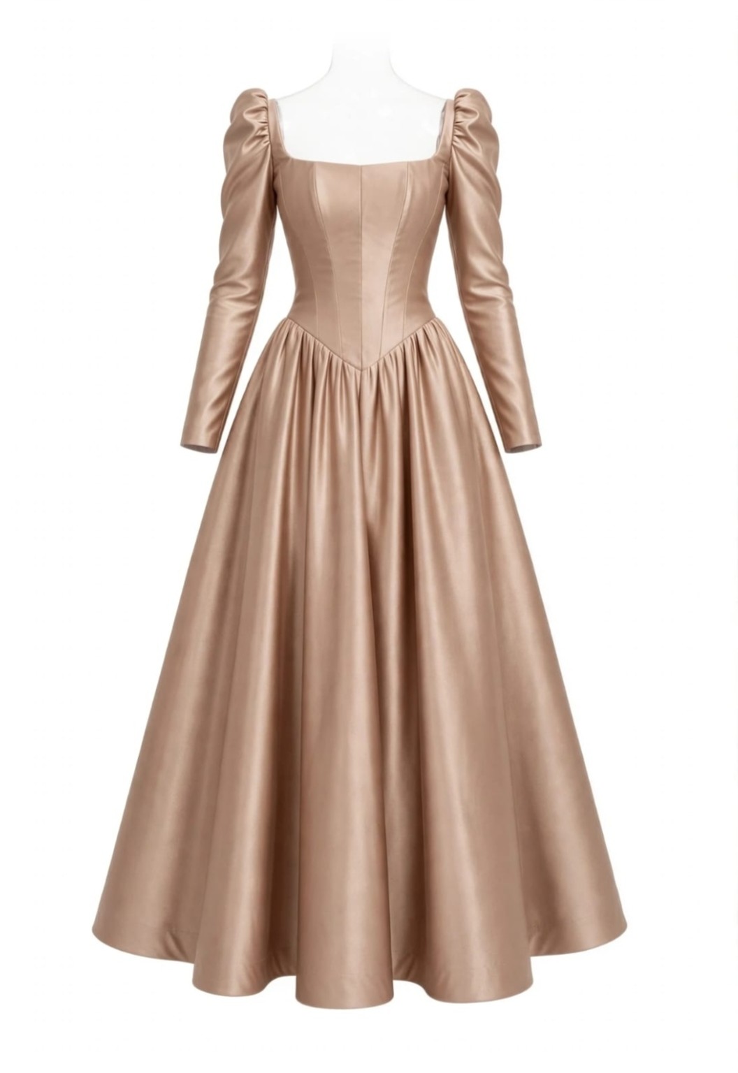 Duchess satin royalty corset dress with zip